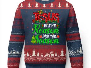 Christian Ugly Christmas Sweater Jesus Is The Reason For The Season - Image 1
