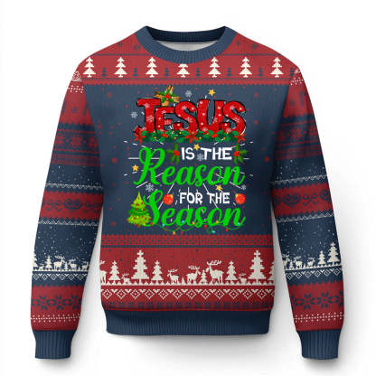 christian ugly christmas sweater jesus is the reason for the season 1 Christian Ugly Christmas Sweater Jesus Is The Reason For The Season - Image 1