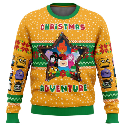 christmas adventure adventure time ugly christmas sweater 1 Christmas Adventure Adventure Time Ugly Christmas Sweater - Image 1
