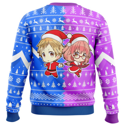 christmas akihito and mirai beyond the boundary ugly christmas sweater 2 Christmas Akihito And Mirai Beyond The Boundary Ugly Christmas Sweater - Image 2