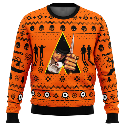 christmas alex a clockwork orange ugly christmas sweater 1 Christmas Alex A Clockwork Orange Ugly Christmas Sweater - Image 1