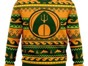 Christmas Aquaman Comics Ugly Christmas Sweater - Image 1