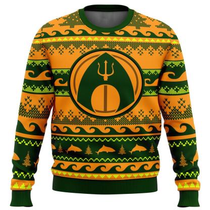 christmas aquaman comics ugly christmas sweater 1 Christmas Aquaman Comics Ugly Christmas Sweater - Image 1
