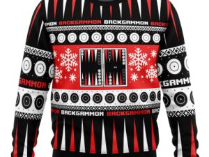 Christmas Backgammon Board Games Ugly Christmas Sweater - Image 1