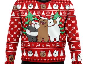 Christmas Bears We Bare Bears Ugly Christmas Sweater - Image 1