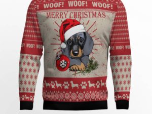 Christmas Dachshund Dog Ugly Christmas Sweater - Image 1