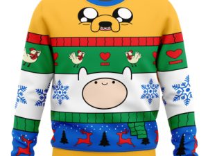 Christmas Finn And Jake Adventure Time Ugly Christmas Sweater - Image 1