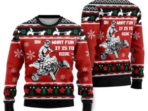 Christmas Four Wheel Oh What Fun It Is To Ride Ugly Christmas Sweater - Image 1