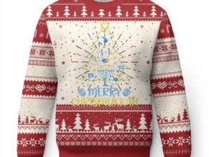 Christmas Hanukkah Ugly Christmas Sweater Merry Christmukkah Jewish - Image 1