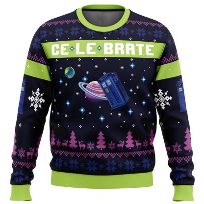 christmas in gallifrey doctor who ugly christmas sweater 1 Christmas In Gallifrey Doctor Who Ugly Christmas Sweater - Image 1