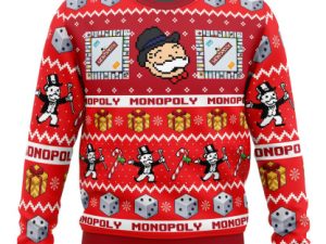 Christmas Monopoly Board Games Ugly Christmas Sweater - Image 1