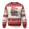 Christmas Motorcycle Santa Ugly Christmas Sweater Funny Motorbike Rider - Image 1
