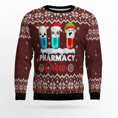 christmas pharmacy crew ugly christmas sweater 1 Christmas Pharmacy Crew Ugly Christmas Sweater - Image 1