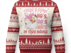 Christmas Pink Santa Ugly Christmas Sweater - Image 1