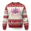 Christmas Pink Ugly Christmas Sweater Leopard Print Trees - Image 1