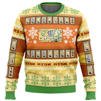 christmas risk board games ugly christmas sweater 1 Christmas Risk Board Games Ugly Christmas Sweater - Image 1