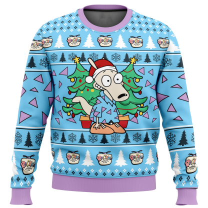 christmas rocko rockos modern life ugly christmas sweater 1 Christmas Rocko Rockos Modern Life Ugly Christmas Sweater - Image 1