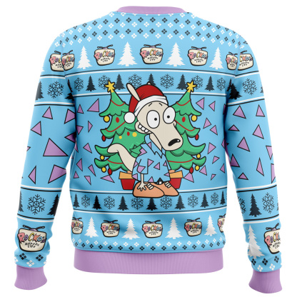 christmas rocko rockos modern life ugly christmas sweater 2 Christmas Rocko Rockos Modern Life Ugly Christmas Sweater - Image 2