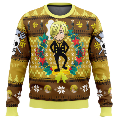 christmas sanji op pirates ugly christmas sweater 1 Christmas Sanji Op Pirates Ugly Christmas Sweater - Image 1