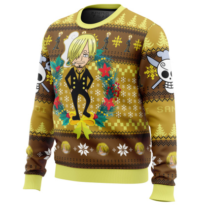 christmas sanji op pirates ugly christmas sweater 2 Christmas Sanji Op Pirates Ugly Christmas Sweater - Image 2