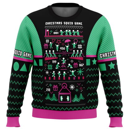 christmas squid game ugly christmas sweater 1 Christmas Squid Game Ugly Christmas Sweater - Image 1