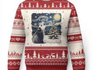 Christmas Starry Night Opossum Ugly Christmas Sweater - Image 1