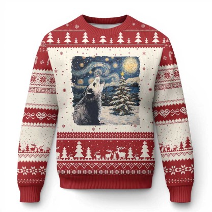 christmas starry night opossum ugly christmas sweater 1 Christmas Starry Night Opossum Ugly Christmas Sweater - Image 1