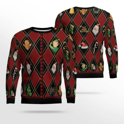 christmas symbols ugly christmas sweater 2 Christmas Symbols Ugly Christmas Sweater - Image 2