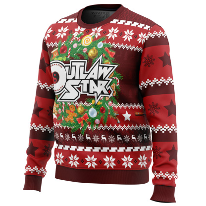 christmas time outlaw star ugly christmas sweater 2 Christmas Time Outlaw Star Ugly Christmas Sweater - Image 2