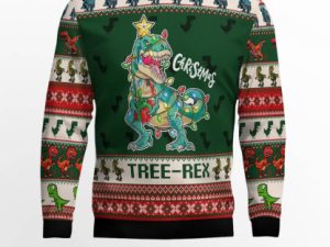 Christmas Tree Rex Ugly Christmas Sweater - Image 1