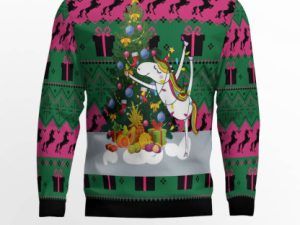 Christmas Tree Unicorn Ugly Christmas Sweater - Image 1