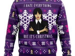 Christmas Wednesday Adams Family Ugly Christmas Sweater - Image 1