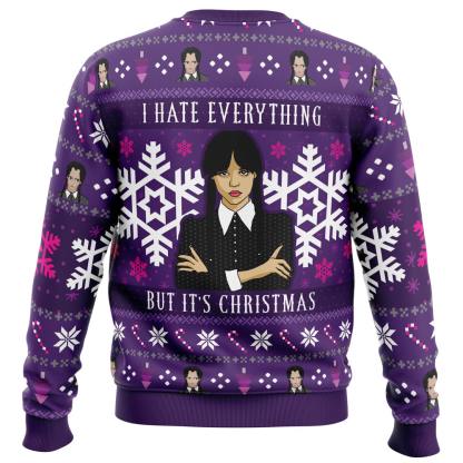 christmas wednesday adams family ugly christmas sweater holiday gift 2 Christmas Wednesday Adams Family Ugly Christmas Sweater Holiday Gift - Image 2