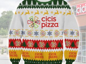 Cicis Pizza Ugly Christmas Sweater - Image 1