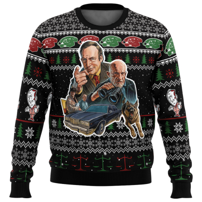 classic better call saul ugly christmas sweater 1 Classic Better Call Saul Ugly Christmas Sweater - Image 1