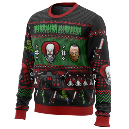 classic horror christmas ugly christmas sweater 2 Classic Horror Christmas Ugly Christmas Sweater - Image 2