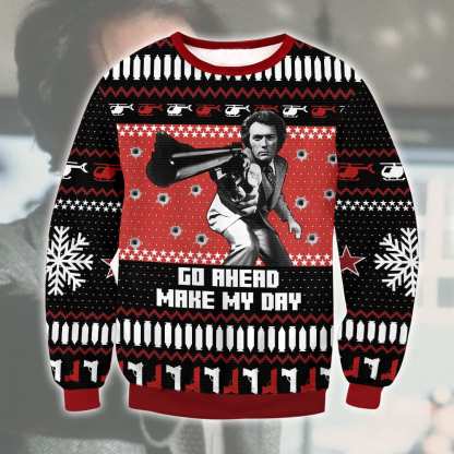 clint eastwood dirty harry go ahead make my day ugly christmas sweater 1 Clint Eastwood Dirty Harry Go Ahead Make My Day Ugly Christmas Sweater - Image 1
