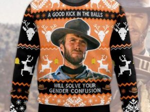 Clint Eastwood Ugly Christmas Sweater - Image 1