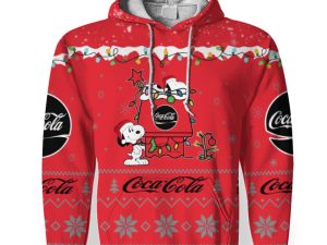 Coca Cola Soft Drink American Merry Christmas, Snoopy House Cute Fan Gift-3D Unisex Hoodie - Image 1
