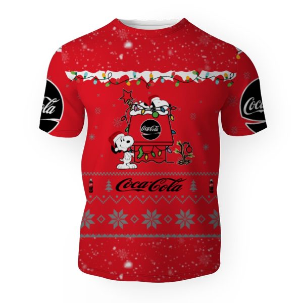 Coca Cola Soft Drink American Merry Christmas, Snoopy House Cute Fan Gift-3D Unisex T-Shirt - Image 1
