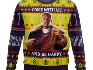 Come With Me And Be Happy Candyman Horror Ugly Christmas Sweater - Image 1
