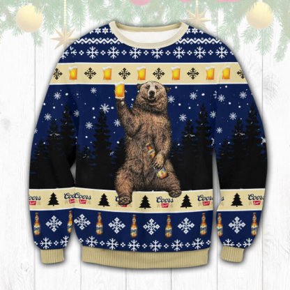 coors banquet bear ugly christmas sweater 1 Coors Banquet Bear Ugly Christmas Sweater - Image 1