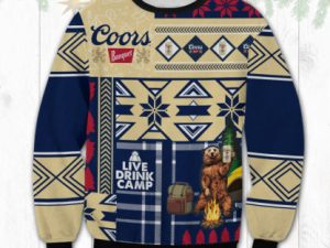 Coors Banquet Camping Ugly Christmas Sweater - Image 1