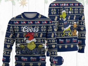 Coors Banquet Grinch Ugly Christmas Sweater Holiday Gift - Image 1