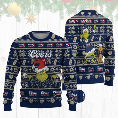 coors banquet grinch ugly christmas sweater holiday gift 1 Coors Banquet Grinch Ugly Christmas Sweater Holiday Gift - Image 1
