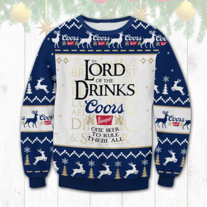coors banquet lord of the rings ugly christmas sweater 1 Coors Banquet Lord Of The Rings Ugly Christmas Sweater - Image 1
