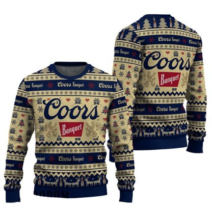 coors banquet snowing christmas ugly christmas sweater 1 Coors Banquet Snowing Christmas Ugly Christmas Sweater - Image 1