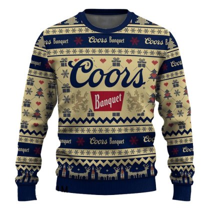 coors banquet snowing christmas ugly christmas sweater 2 Coors Banquet Snowing Christmas Ugly Christmas Sweater - Image 2