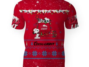 Coors Light American Merry Christmas, Snoopy House Cute Fan Gift-3D Unisex T-Shirt - Image 1