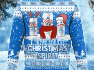 Coors Light Beer Christmas Spirit Ugly Christmas Sweater - Image 1